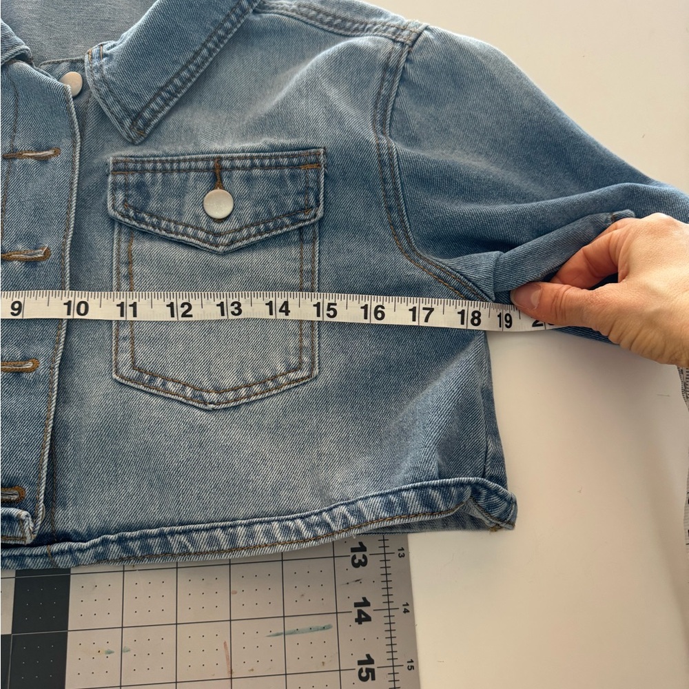 Cropped Jean jacket short sleeve - Picture 12 of 13